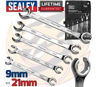 SEALEY Flare Nut Spanner Set 5pc Brake Pipe Gas Fuel Spanner Flare Wrench 9-21mm
