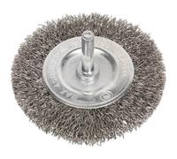 Sealey Wire Brush Flat Stainless Steel 75mm 6mm Shank