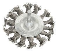 Sealey Flat Twist Knot Wire Brush 75mm 6mm Shank