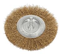 Sealey Flat Wire Brush 100mm 6mm Shank
