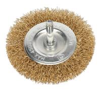 Crimped Flat Wire Brush Ø75mm Ø6mm Shaft