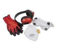 Sealey Flexi Grip Gloves, FFP2 Mask, Goggles and Ear Defenders