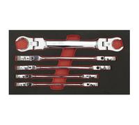 Sealey Flexi-Head Flare Nut Spanner Set 5pc Chrome Vanadium Steel