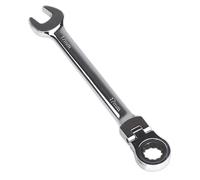 Sealey Flexi-Head Ratchet Combination Spanner 17mm 72 Tooth Bi Hex FHRCW17