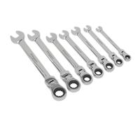 Sealey Flexible Head Ratchet Combination Spanner Set 72 Teeth 7 Pieces S01143