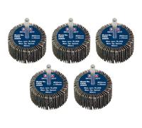 Sealey FW5025805 50 x 25mm Abrasive Flap Wheel on 6mm Shaft 80Grit - Pack of 5