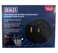 Sealey GH15E Ø17mm Expandable Garden Hose Black 15m Premium O/S