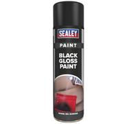 Sealey Gloss Aerosol Spray Paint Pack of 6 Black 500ml