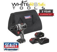 Sealey Hammer Drill Driver Kit Cordless Brushless 20V Ø13mm Chuck 2 x Batteries