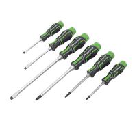 Sealey Hammer-Thru Screwdriver Set Hi Vis Green 6 Pieces Magnetized Tip AK4940HV
