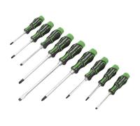 Premier Hammer-thru Screwdriver Set Hi-vis Green 9 Piece