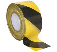 Sealey Hazard Warning Barrier Tape Black / Yellow 48mm 50m