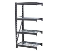 1x Sealey Heavy-Duty Racking Extension 4 Mesh Shelves 640kg Capacity Per Level