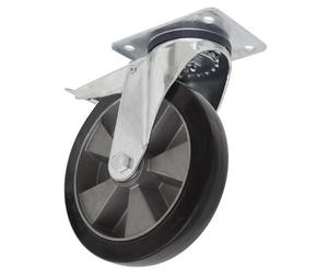 Sealey Hduty Rubber Castor Wheel Swivel W/total Lock 200mm Trade Scw5200Splem