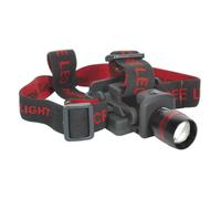 Sealey LED 100 Optical Zoom Head Torch Black / Red