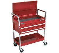Sealey Heavy Duty 2 Shelf Workshop Trolley with Lockable Top