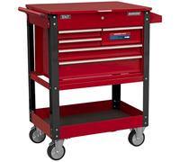 Sealey Heavy Duty 5 Drawer Tool and Parts Trolley Red