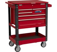 Sealey Heavy Duty Mobile Tool & Parts Trolley 5 Drawers Lockable Top AP890M
