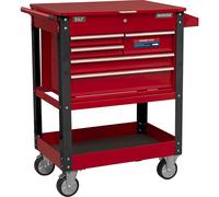 Sealey Heavy Duty 5 Drawer Tool and Parts Trolley Red
