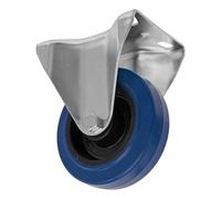 Sealey SCW3100FPEM Heavy-Duty Blue Elastic Rubber Fixed Castor Wheel Ø100Mm - Trade