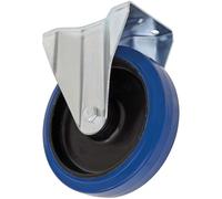 Sealey Heavy-Duty Blue Elastic Rubber Fixed Castor Wheel Ø160mm