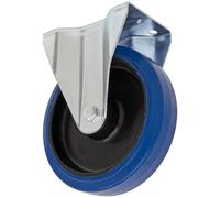 Sealey SCW3160FPEM Heavy-Duty Blue Elastic Rubber Fixed Castor Wheel Ø160Mm - Trade