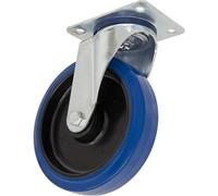 Sealey Heavy-Duty Blue Elastic Rubber Swivel Castor Wheel 200mm