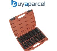 Sealey Heavy Duty Impact Socket Set 16pc 1/2" Wall Drive Deep Metric - AK5816M
