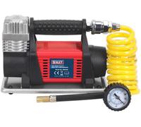 Sealey Heavy Duty Mini 12v Electric Car Tyre Inflator Air Compressor Pump 0-30ps
