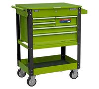 Sealey AP890MHV Heavy-duty Mobile Trolley - 5 Drawers/Lockable Top - Hi-vis, Multi