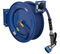 Heavy-Duty Retractable Water Hose Reel 15m Ø13mm ID Rubber Hose