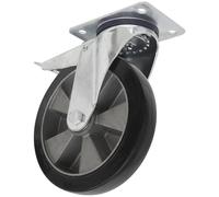 Sealey Castor Wheel 125mm Plate Swivel With Total Lock 250Kg Rubber Scw5125Splem