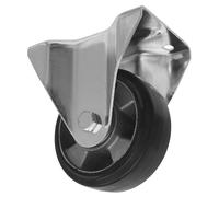 Sealey SCW5125FPEM Heavy-Duty Rubber Fixed Plate Castor Wheel Ø125Mm - Trade