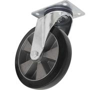 Ø200mm Heavy-Duty Rubber Castor Wheel Swivel - Trade