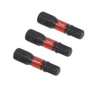 Sealey Hex 5mm Impact Power Tool Bits Forged From S2 Steel 25mm 3 Pieces Ak8213