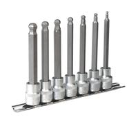 Sealey Hex Ball-End Socket Bit Set 7pc Metric 3/8" Square Drive 100mm Socket Set