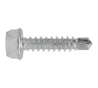Sealey Hex Head Zinc Plated Din 7504K Self Drilling Screws 4.2mm 19mm Pack of 100