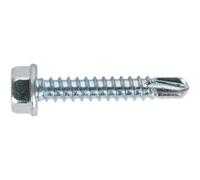 Sealey Hex Head Zinc Plated Din 7504K Self Drilling Screws 4.2mm 25mm Pack of 100