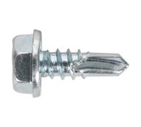 Sealey SDHX4813 Self Drilling Screw 4.8 x 13mm Hex Head Zinc DIN 7504K Pack of 100