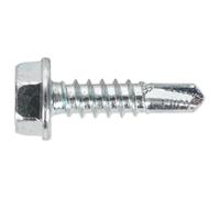 Sealey Hex Head Zinc Plated Din 7504K Self Drilling Screws 4.8mm 19mm Pack of 100