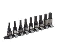 Sealey AK7986 9pc 3/8"Sq Drive Hex Key Socket Bit Set - Black Series