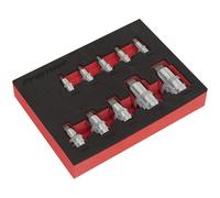 Sealey Hex Socket Bit Set AK6244 - 10pc 1/4", 3/8" & 1/2" Sq Drive - Stubby