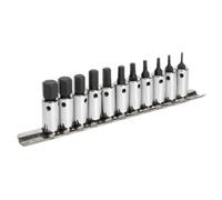 Sealey Hex Socket Bit Set 11 Pieces 1/4" Square Drive Metric - Silver Ak62251