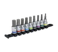 Sealey Hex Socket Bit Set Colour-Coded 9 Piece 3/8" Square Drive Platinum Ak6250