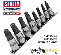 Sealey Hex Socket Bit Set Lock-On™ 8 Pieces 1/4" & 3/8"Sq Drive Metric - AK65600