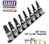 Sealey Hex Socket Bit Set AK65603 – 8pc 3/8" Sq Drive Lock-On™ – Imperial
