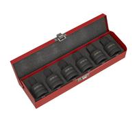 Sealey Hex Socket Bit Set Phosphate Finish 3/4" Square Drive 6 Pieces Ak6217