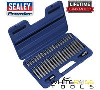 Sealey Hex Spline Bit Set 42pc 3/8" 1/2" Drive Socket Torx T20-T60 Premier