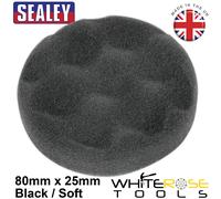 Sealey Hook and Loop Buffing Polishing Foam Sponge Mop Head 80mm Black Soft