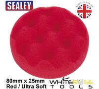 Sealey Hook and Loop Buffing Polishing Foam Sponge Mop Head 80mm Red Ultra Soft